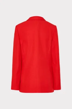 MILLY Blazers-Abbi Double Breasted Blazer Red