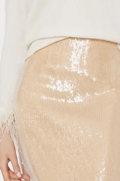 MILLY Skirts-Adley Sequin Skirt Gold