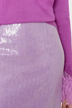 MILLY Skirts-Adley Sequin Skirt Purple