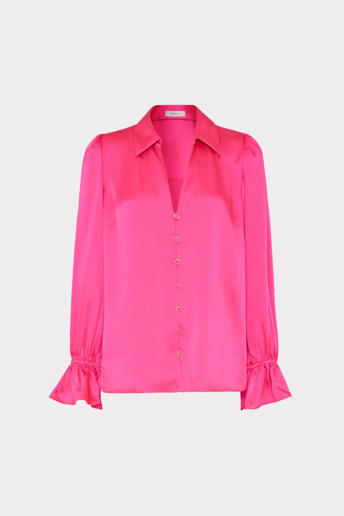 MILLY Tops-Aida Satin Top Milly Pink