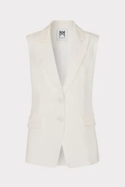 MILLY Coats & Jackets-Alba Sleeveless Blazer White
