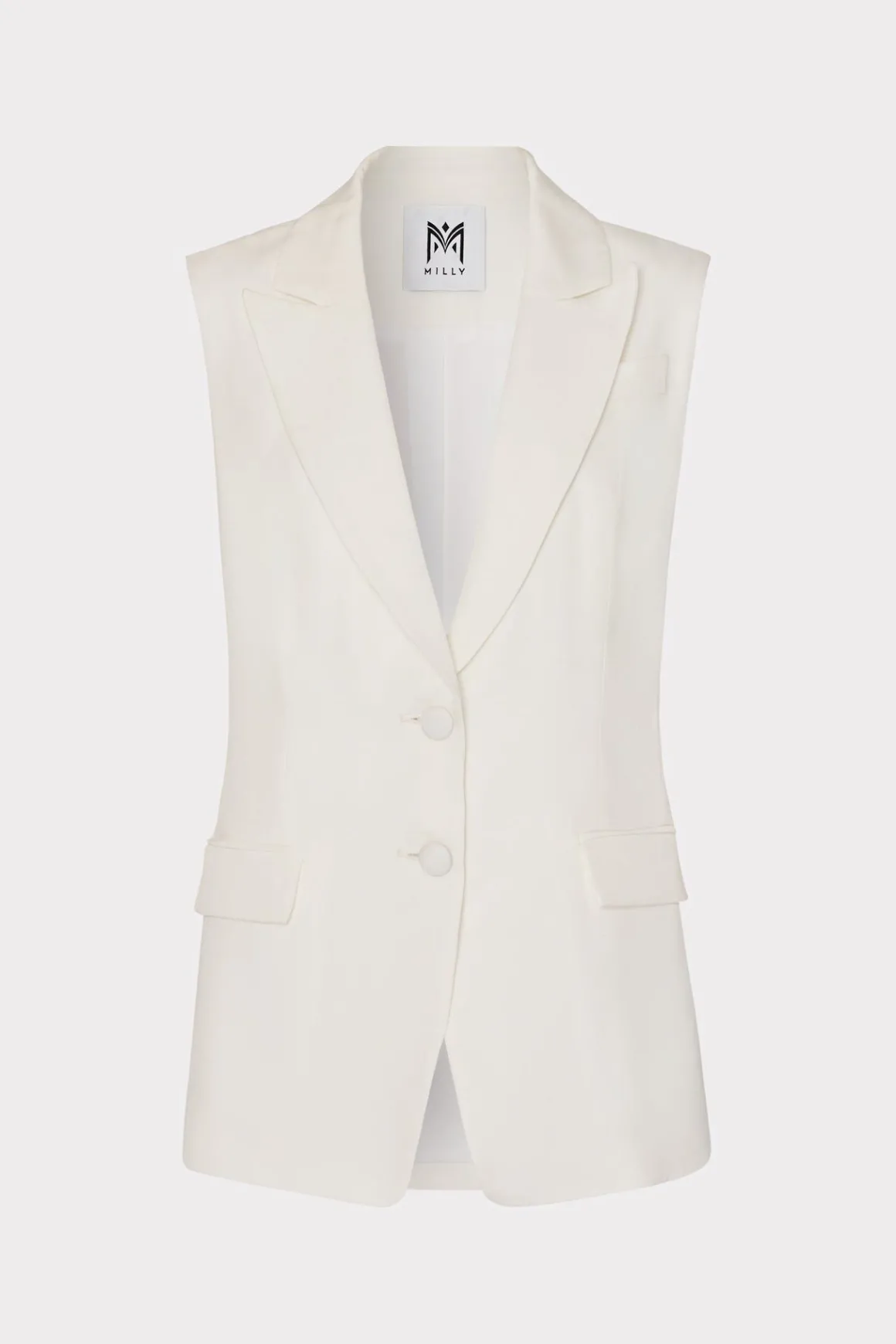 MILLY Coats & Jackets-Alba Sleeveless Blazer White