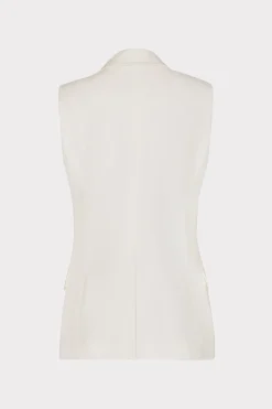 MILLY Coats & Jackets-Alba Sleeveless Blazer White