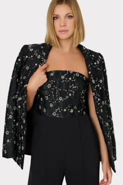 MILLY Blazers-Alexa Beaded Blazer Black