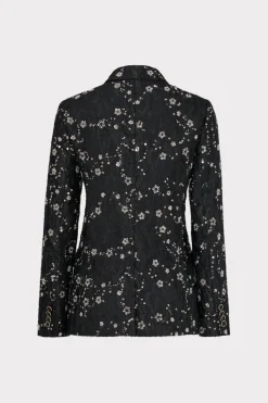 MILLY Coats & Jackets-Alexa Beaded Blazer Black