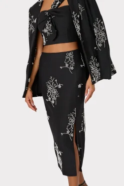 MILLY Matching Sets-Alexa Beaded Embroidery Blazer Black