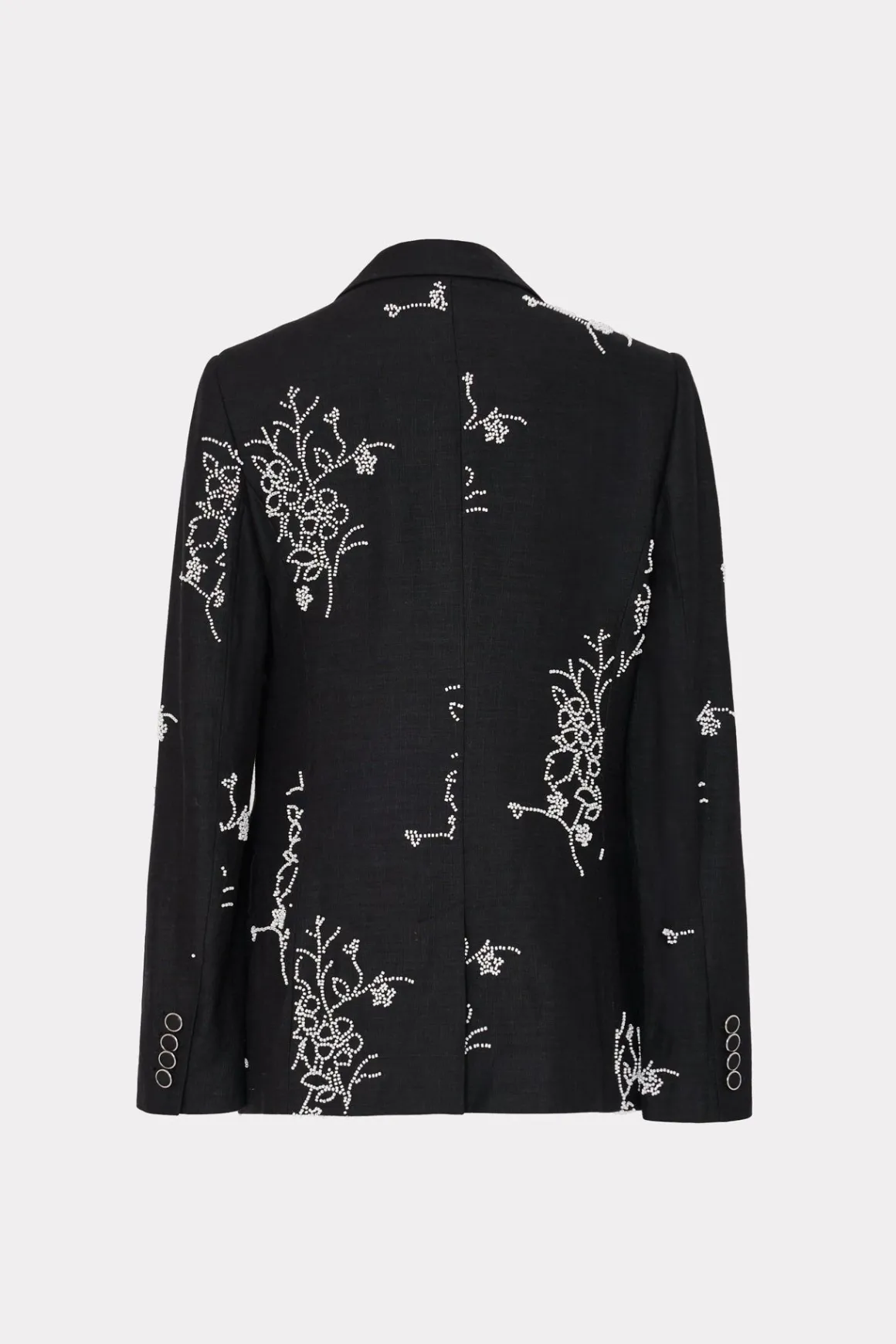 MILLY Matching Sets-Alexa Beaded Embroidery Blazer Black