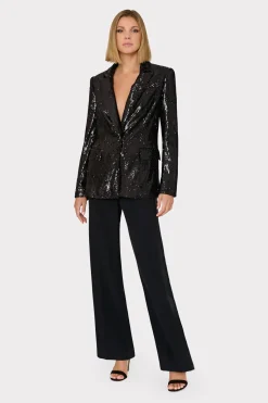 MILLY Coats & Jackets-Alexa Sequins Blazer Black
