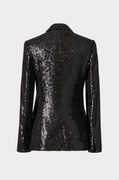 MILLY Blazers-Alexa Sequins Blazer Black