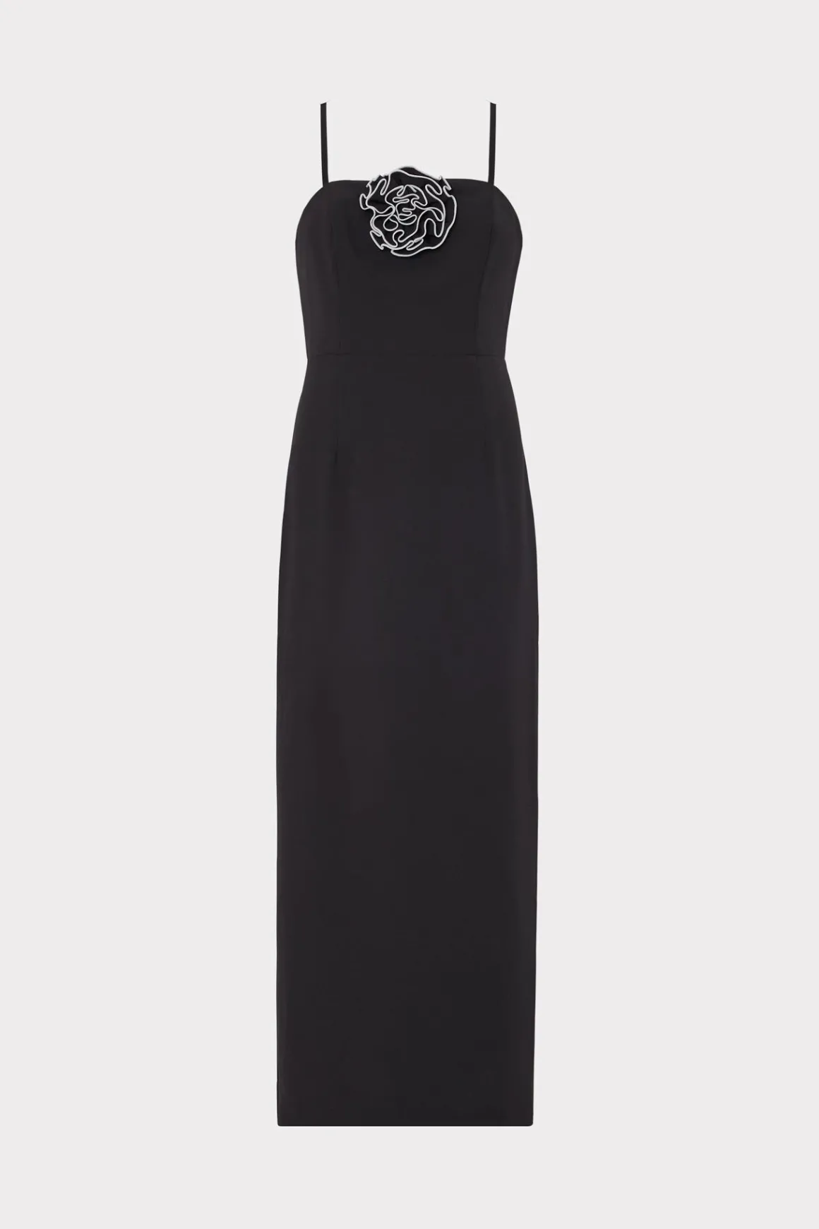 MILLY Guest Of Dresses-Allison 3D Rosette Cady Midi Dress Black