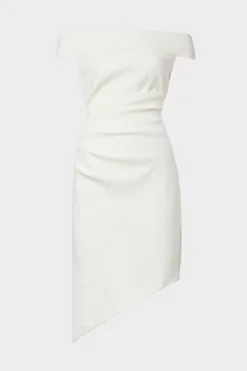 MILLY White Dresses-Ally Cocktail Dress Ecru