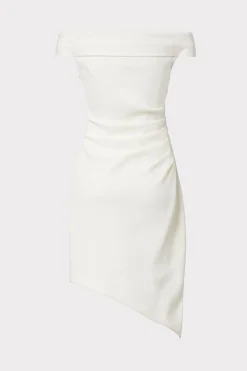 MILLY White Dresses-Ally Cocktail Dress Ecru