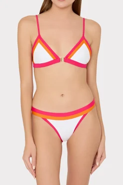 MILLY Bikinis-Amalfi Color Block Bikini Top Pink Multi