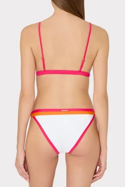 MILLY Bikinis-Amalfi Color Block Bikini Top Pink Multi