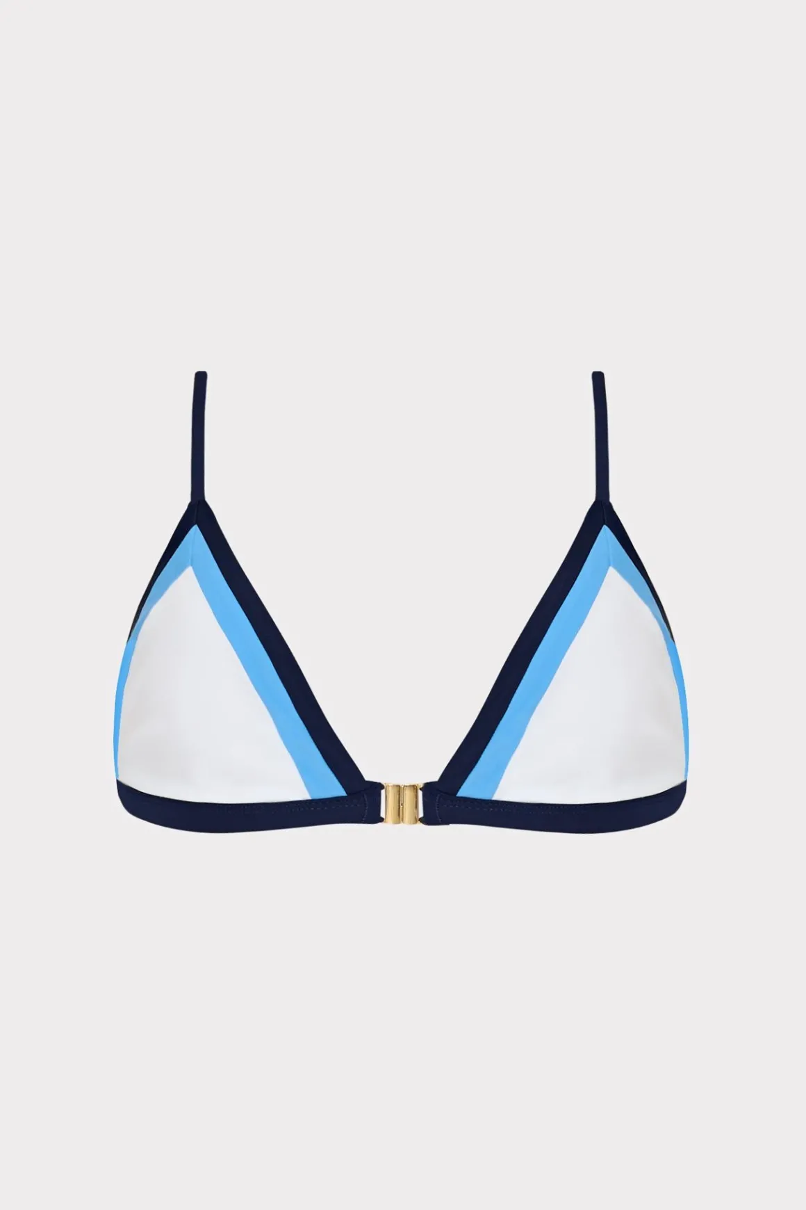 MILLY Jumpsuits & Rompers-Amalfi Color Block Bikini Top Navy Multi