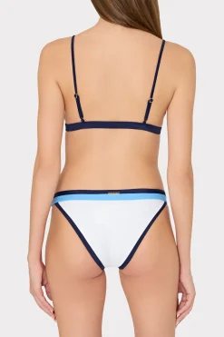MILLY Jumpsuits & Rompers-Amalfi Color Block Bikini Top Navy Multi