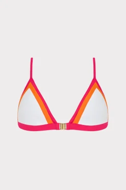 MILLY Jumpsuits & Rompers-Amalfi Color Block Bikini Top Pink Multi