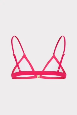 MILLY Jumpsuits & Rompers-Amalfi Color Block Bikini Top Pink Multi