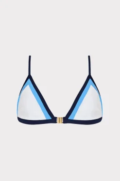 MILLY Bikinis-Amalfi Color Block Bikini Top Navy Multi