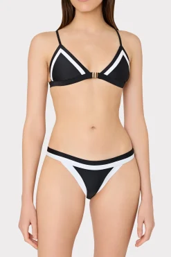 MILLY Bikinis-Amalfi Color Block Bikini Bottom Black Multi