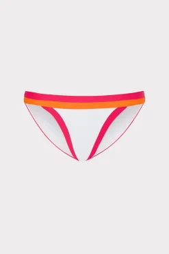 MILLY Bikinis-Amalfi Color Block Bikini Bottom Pink Multi