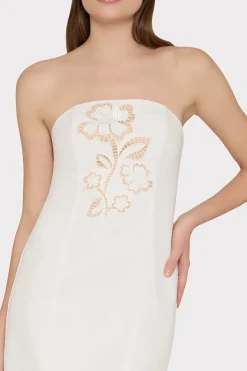 MILLY Mini Dresses-Angel Carnation Cady Dress Ecru