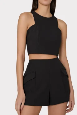 MILLY Jumpsuits & Rompers-April Cady Shorts Black