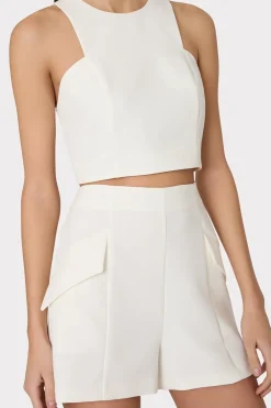 MILLY Shorts-April Cady Shorts Ecru