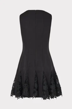 MILLY Little Black Dresses-Ariel Cady 3D Lace Combo Dress Black