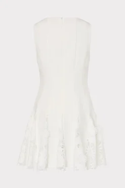 MILLY Mini Dresses-Ariel Cady 3D Lace Combo Dress Ecru
