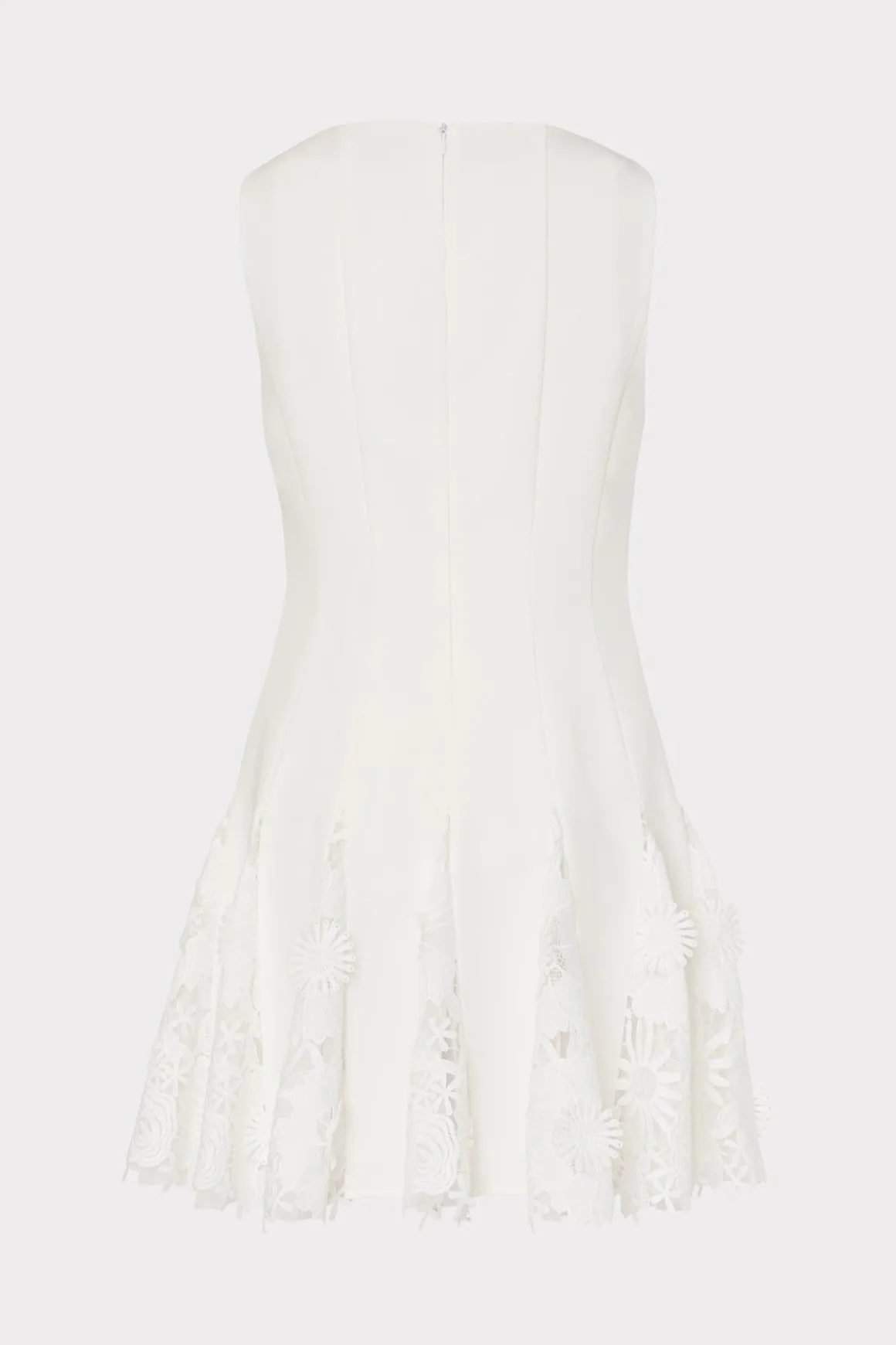 MILLY Mini Dresses-Ariel Cady 3D Lace Combo Dress Ecru