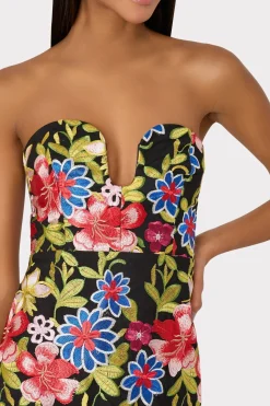 MILLY Guest Of Dresses-Artem Spanish Garden Embroidery Dress Red Multi