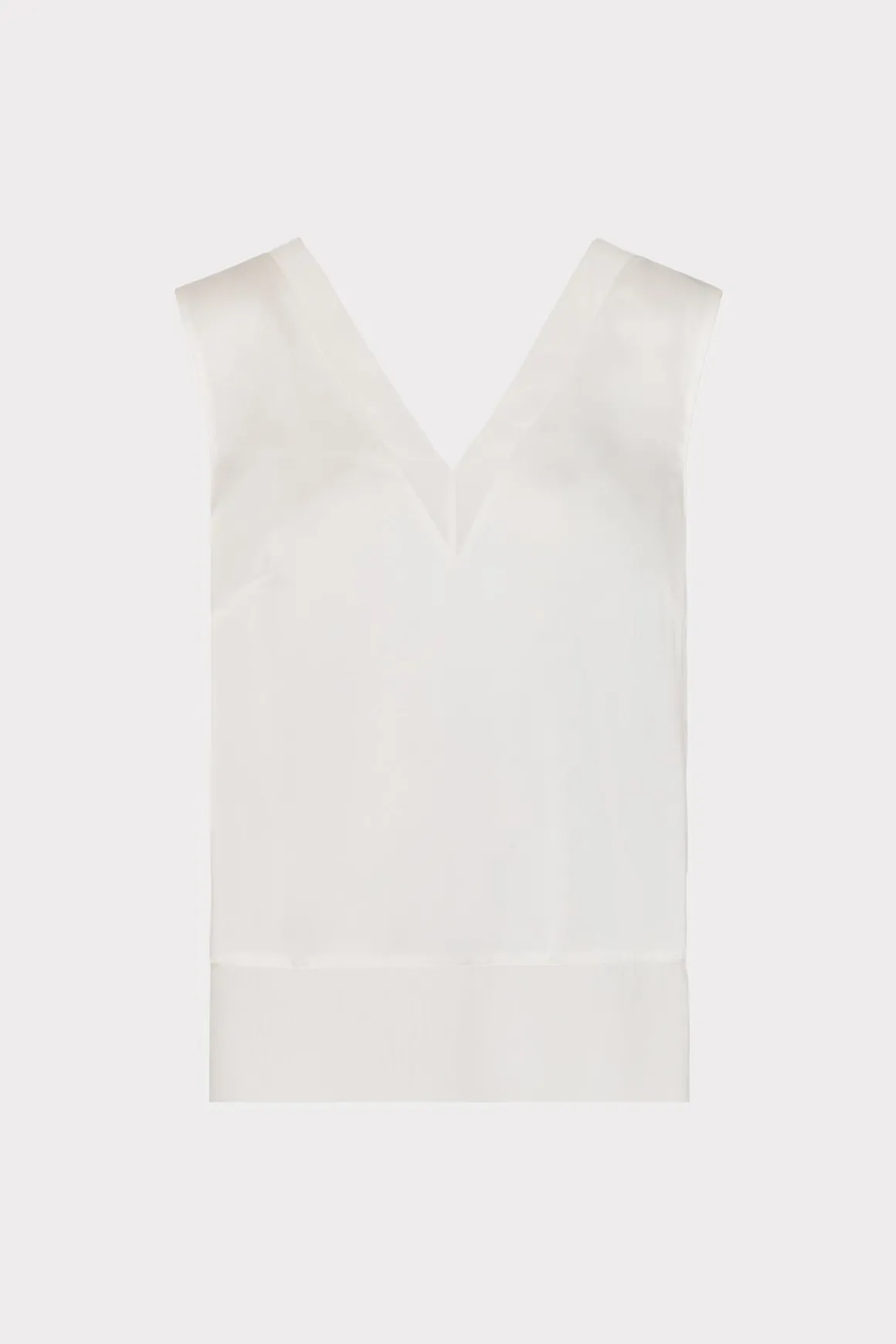 MILLY Jumpsuits & Rompers-Avianna Satin Sleeveless Top White