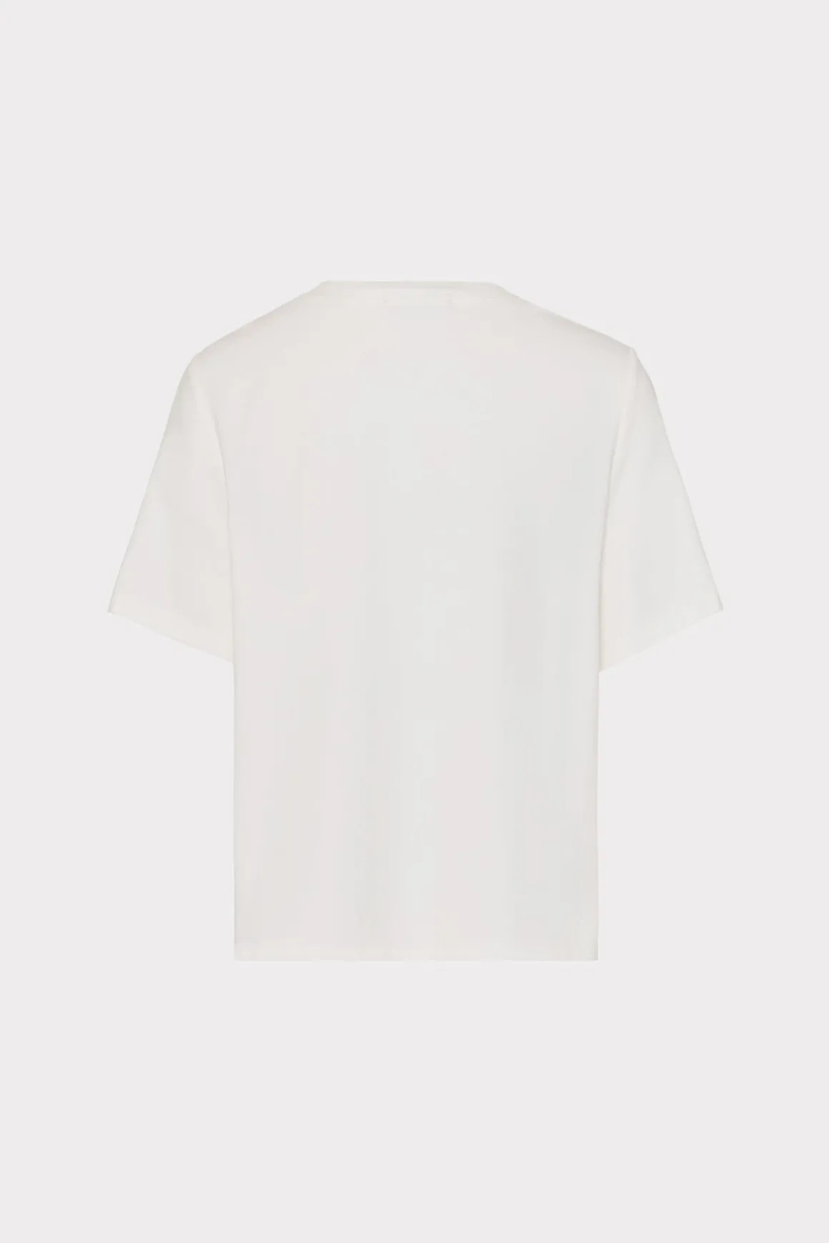 MILLY Tops-Avril Crystal Trim Tee White