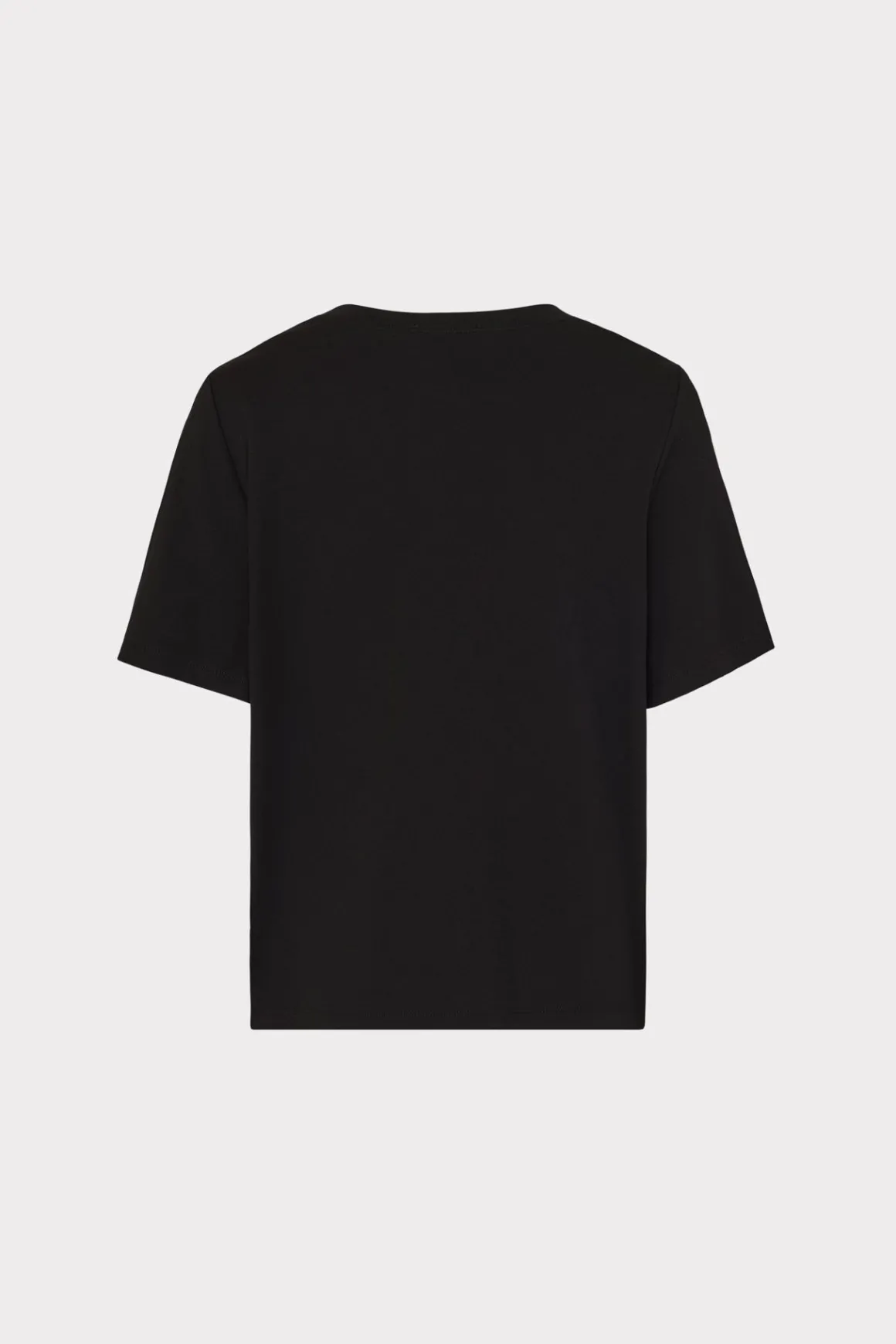 MILLY Tops-Avril Crystal Trim Tee Black