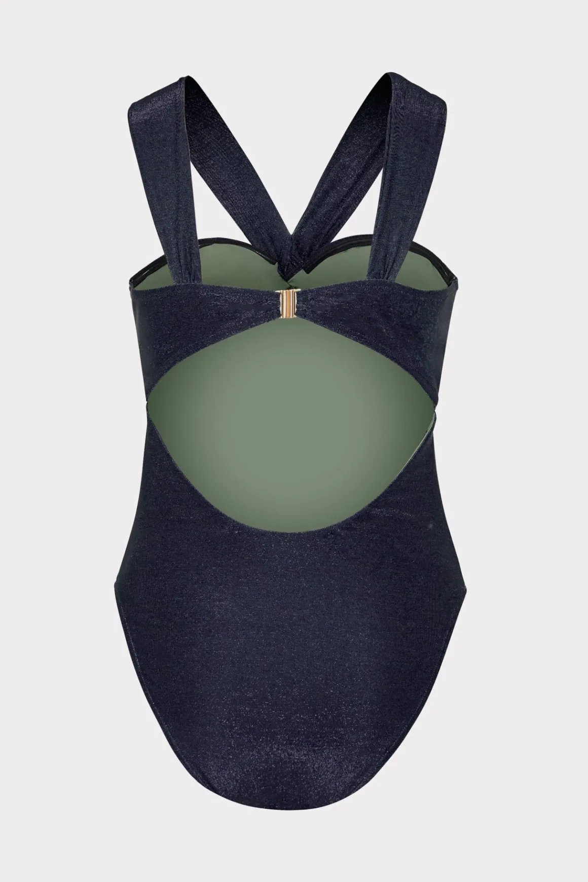MILLY One Piece Swimsuits-Betsy Bandeau Shimmer One Piece Navy
