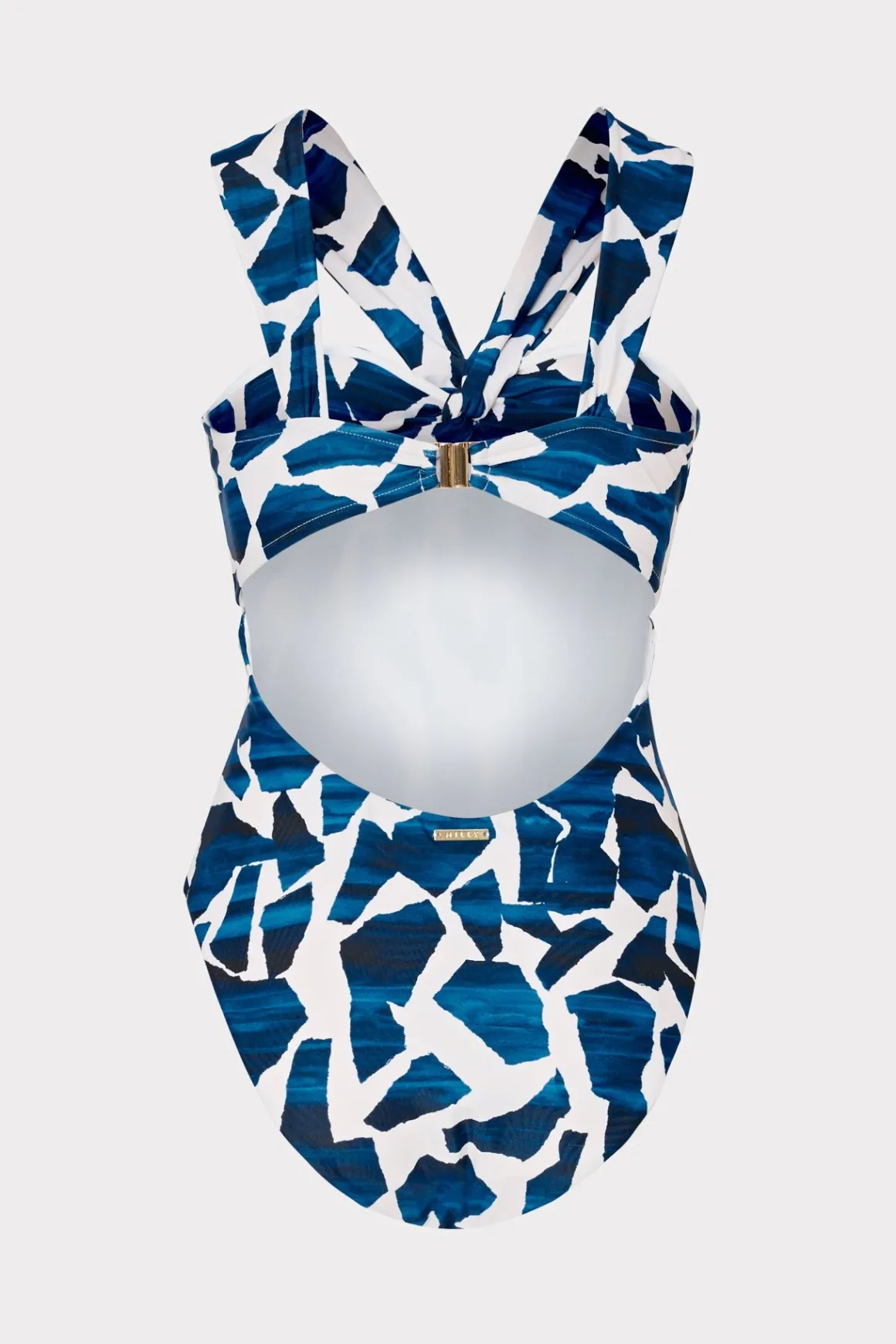 MILLY One Piece Swimsuits-Betsy Ocean Puzzle Bandeau One Piece Navy Multi