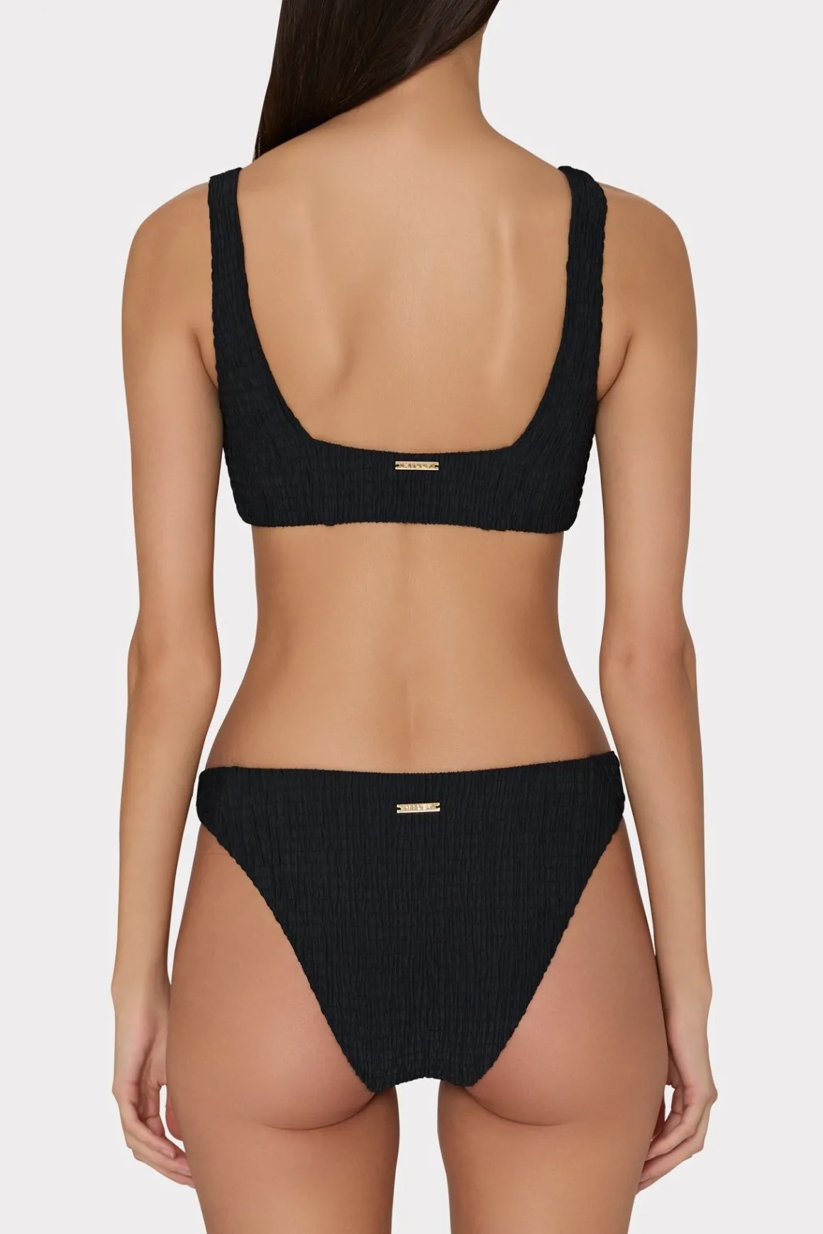 MILLY Jumpsuits & Rompers-Bikini Bottom With Smocking Black