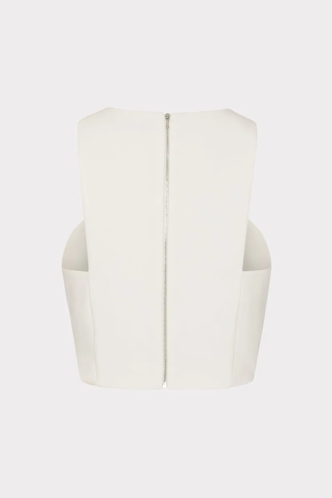 MILLY Jumpsuits & Rompers-Cady Sleeveless Crop Top Ecru