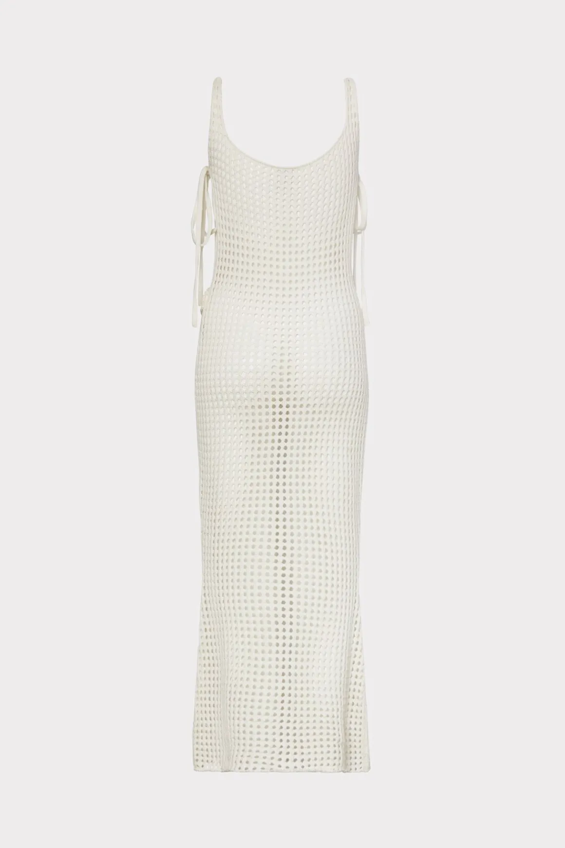 MILLY Cover-Ups-Cover-Up Dress With Seashell Crochet Trim Ecru