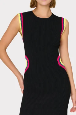 MILLY Sweaters & Knits-Crochet Cut Out Mini Dress Black Multi