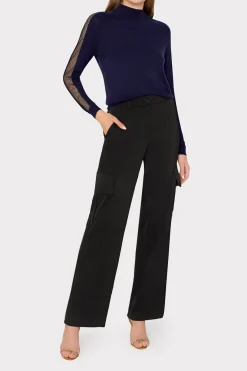 MILLY Sweaters & Knits-Crystal Racer Turtleneck Navy