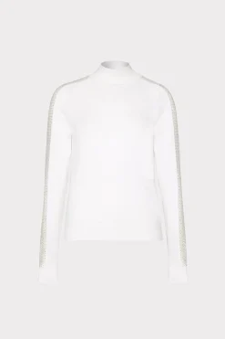 MILLY Sweaters & Knits-Crystal Racer Turtleneck Ecru