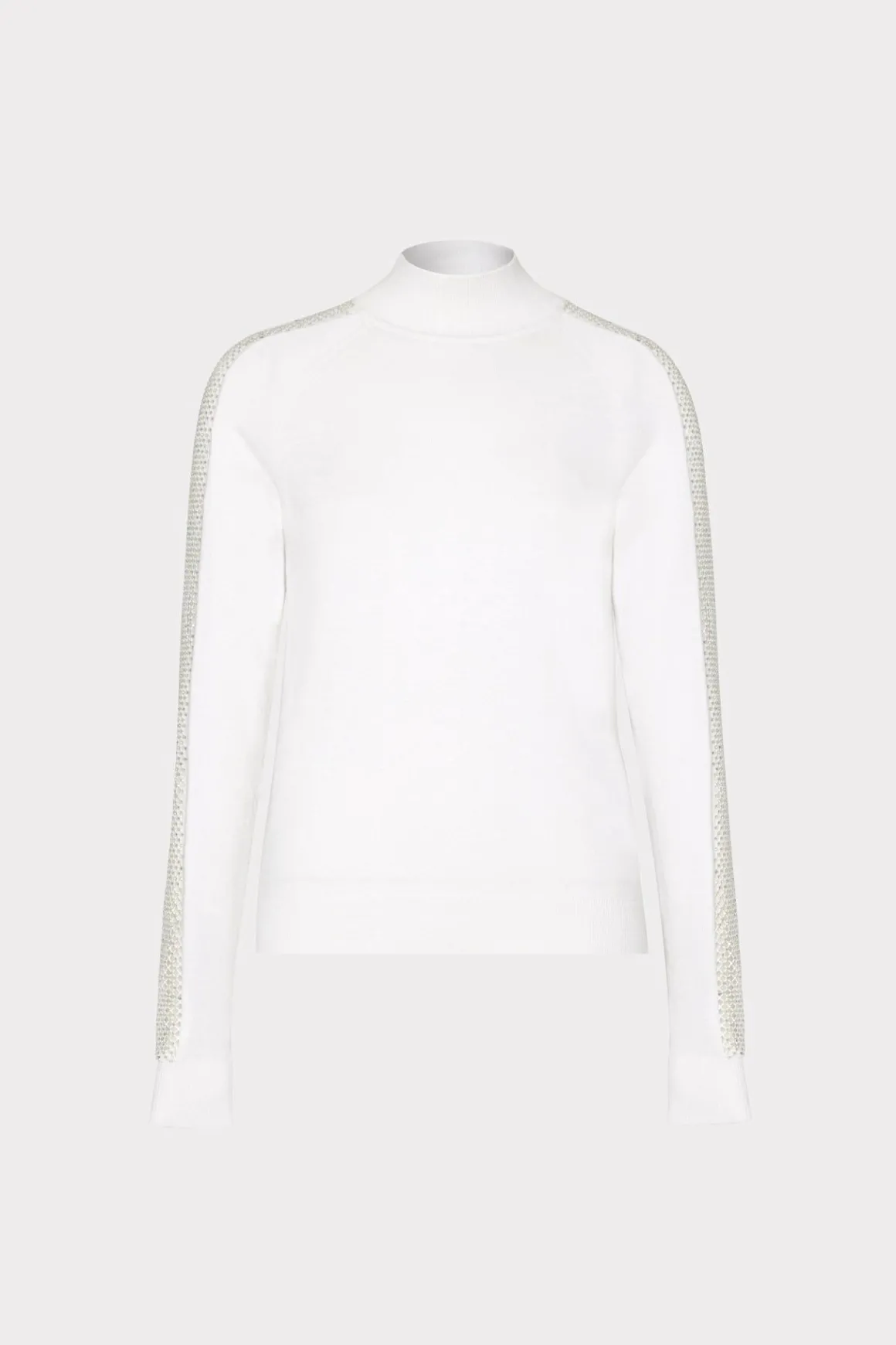 MILLY Sweaters & Knits-Crystal Racer Turtleneck Ecru