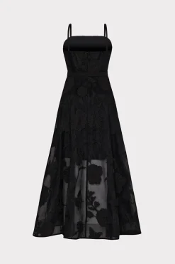 MILLY Jumpsuits & Rompers-3D Butterfly Embroidery Spaghetti Strap Dress Black