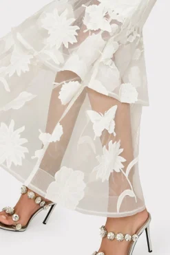 MILLY Cocktail Dresses-3D Butterfly Embroidery Strapless Dress White