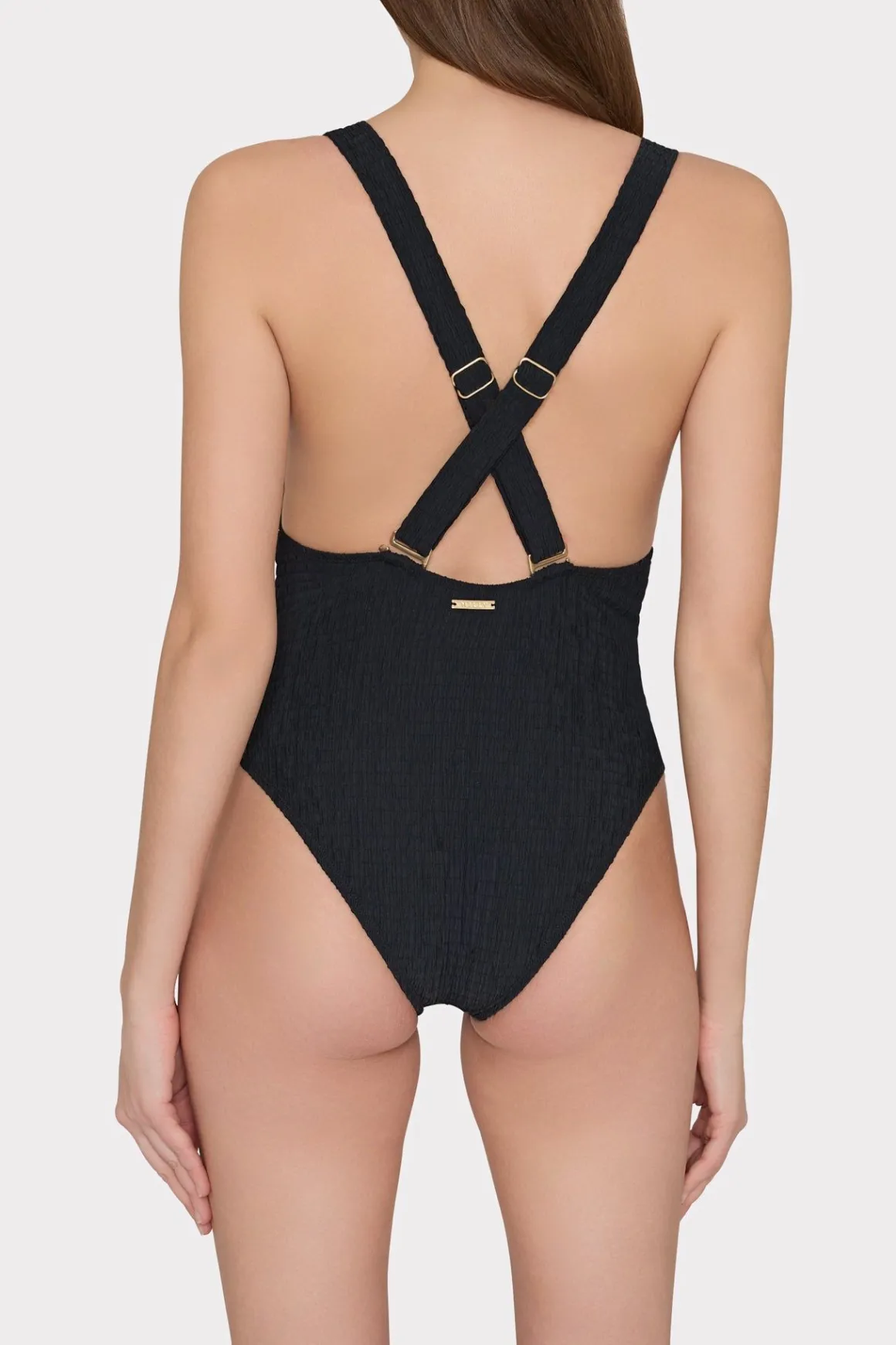 MILLY Jumpsuits & Rompers-Deep Dive One Piece With Smocking Black