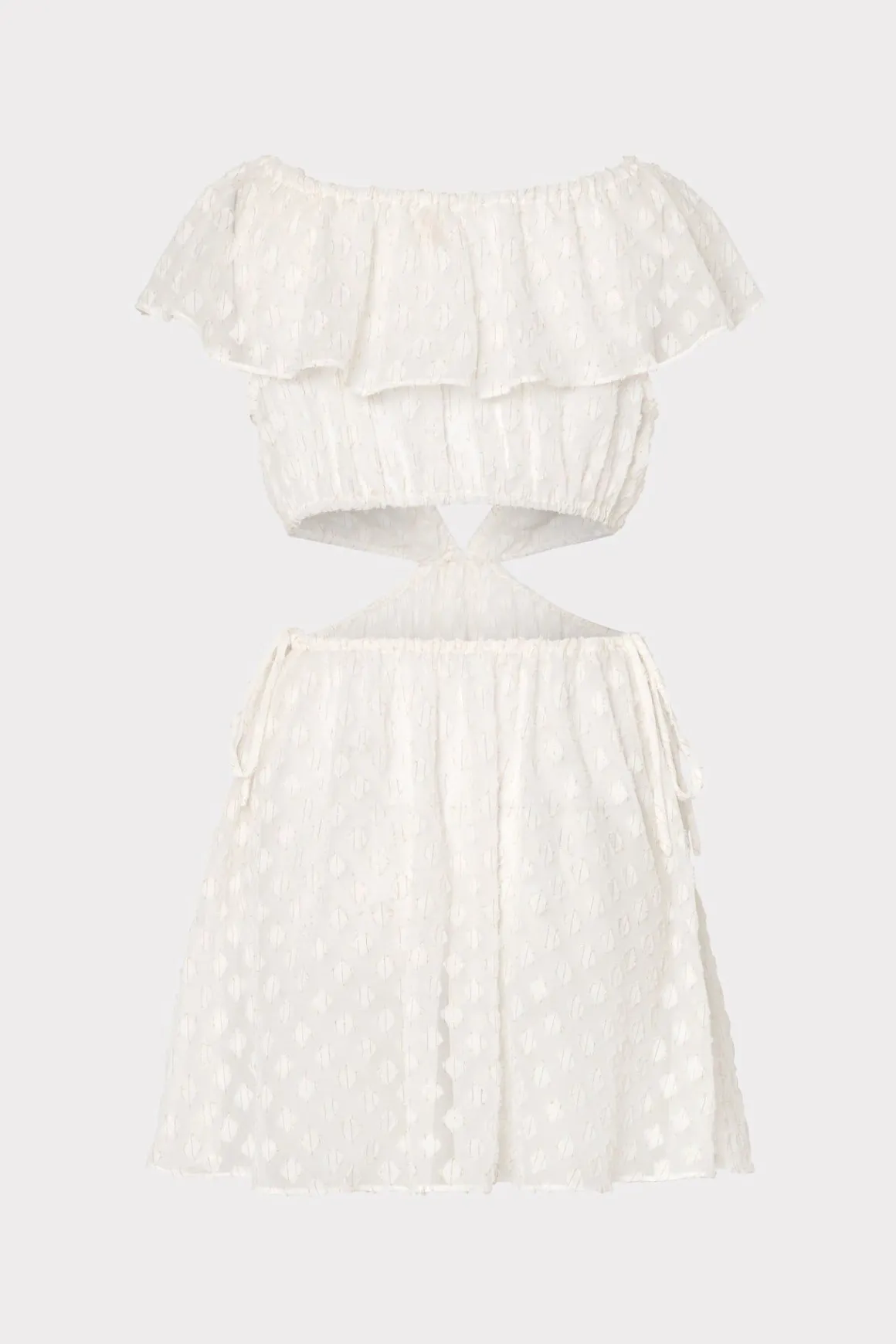 MILLY Jumpsuits & Rompers-Delilah Diamond Jacquard Voile Coverup Dress White/Gold