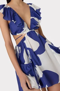 MILLY Jumpsuits & Rompers-Delilah Grand Foliage Dress Navy/White