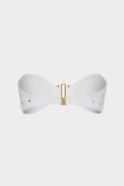 MILLY Jumpsuits & Rompers-Diamond Heat Set Bandeau Bikini Top White